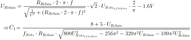 Dimensionierung des Netz-Kondensators