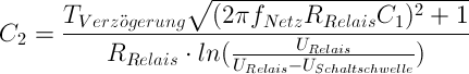 Dimensionierung des Kondensators C2