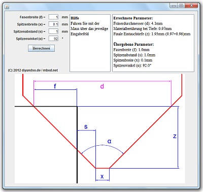 Screenshot Fasenrechner.jar